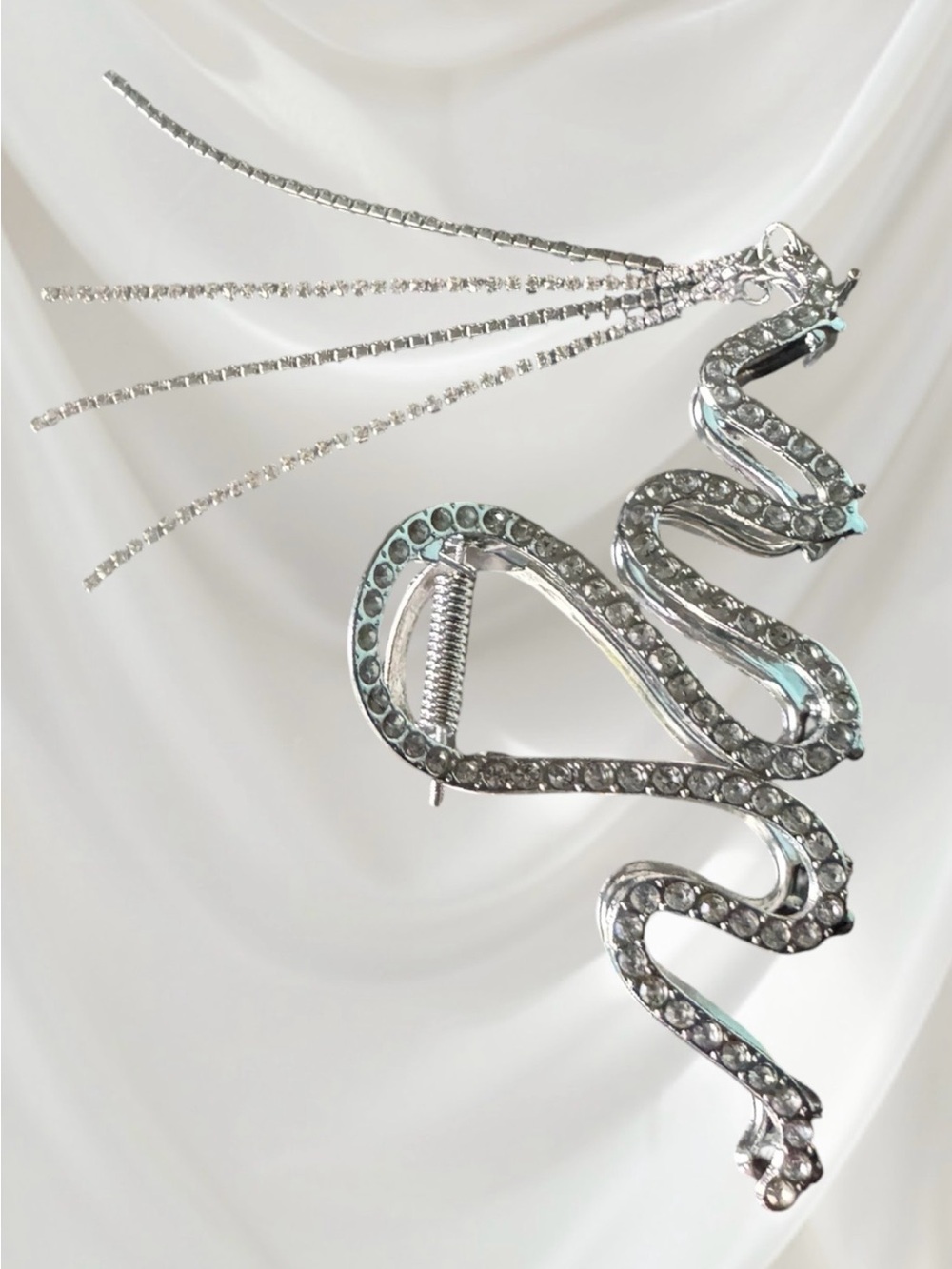 2 for $30 🆕 Rhinestone Snake  Hair Clip - Elegant Women’s Hair Accessory - Picture 4 of 14